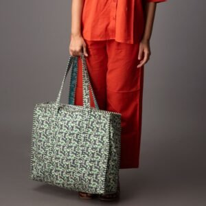 Hundred leopards tote bag with zipper