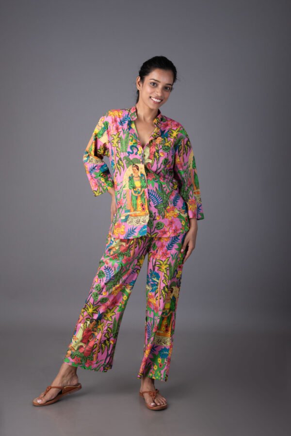 FRIDA KAHLO GARDEN LOUNGE SET WITH POCKET PANTS