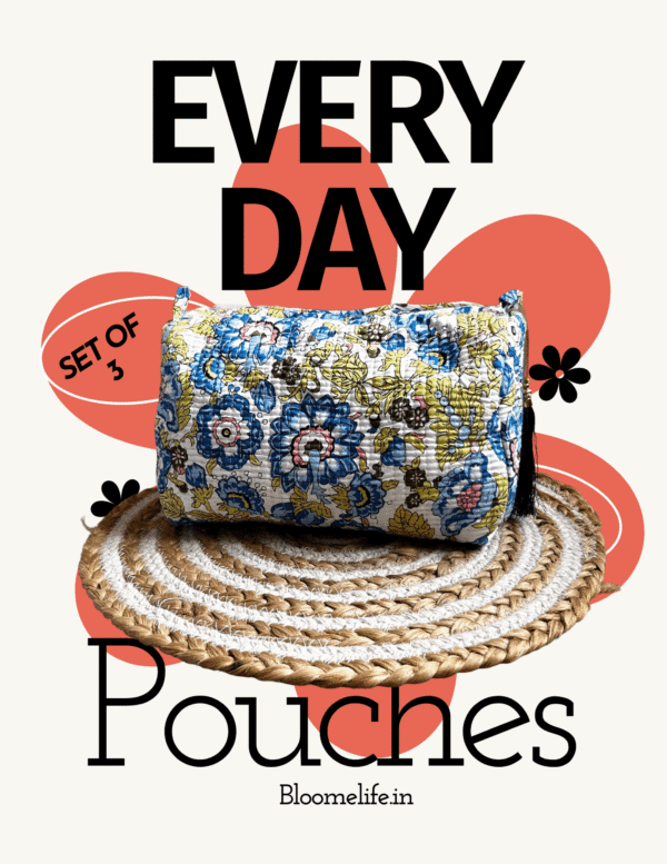 Daizy floral everyday pouches(set of 3)