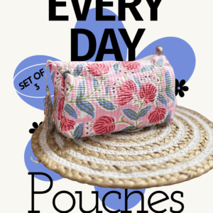 Pastel pink everyday pouch(Set of 3)