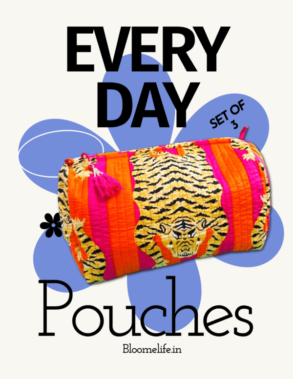 Orange tigeress everyday pouch(set of 3)